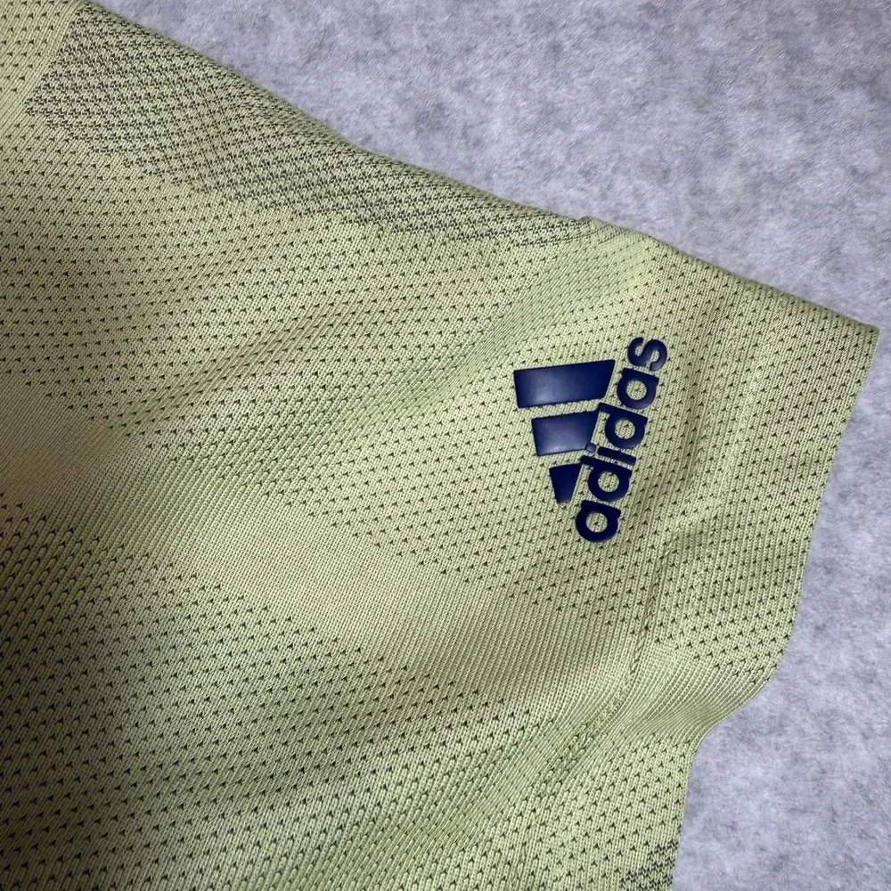 Adidas Mens 2XL NWT PGA Tour Scottsdale Jacquard Golf Polo Shirt Lime HA9164